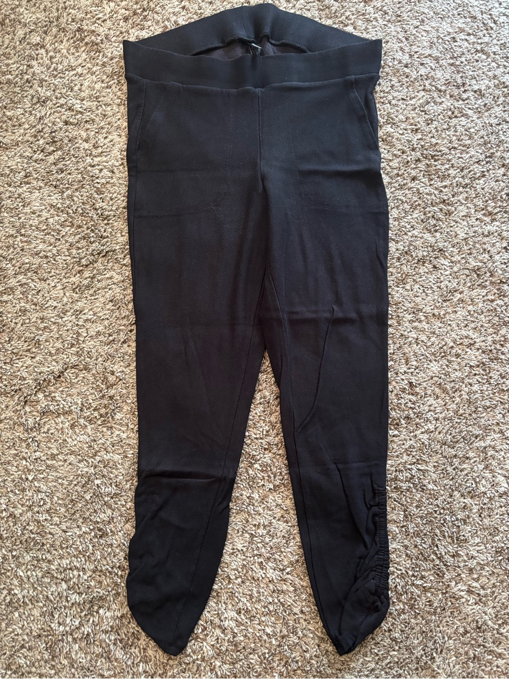 torrid Black High-Waist Fleece Leggings with Gathered Ankles Size 1